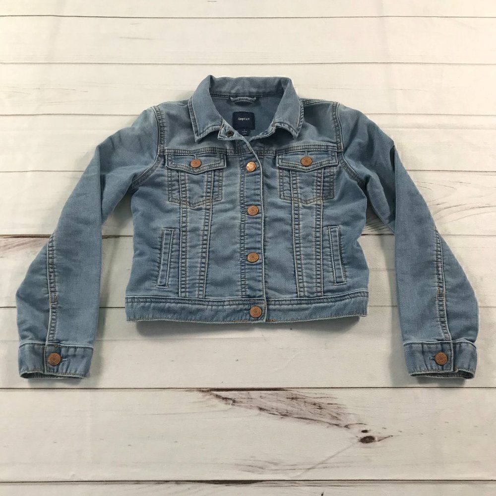 Gap Kids Denim Medium Wash Jacket Large